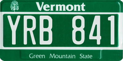 VT license plate YRB841