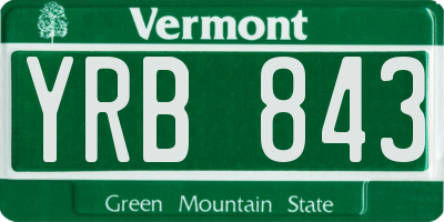 VT license plate YRB843