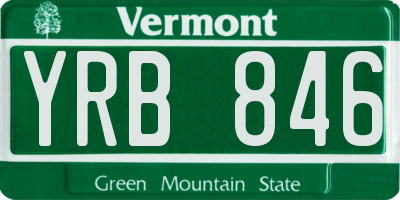 VT license plate YRB846