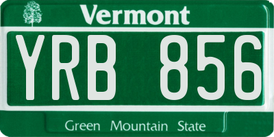 VT license plate YRB856