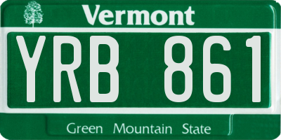 VT license plate YRB861