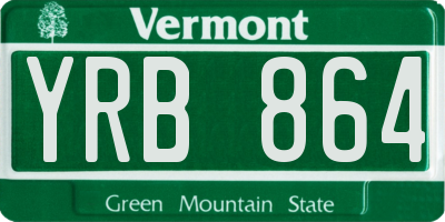 VT license plate YRB864