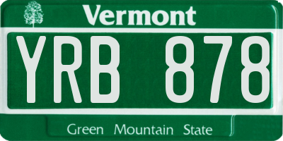 VT license plate YRB878