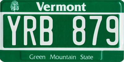 VT license plate YRB879