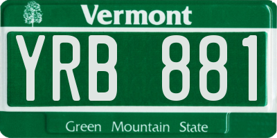 VT license plate YRB881