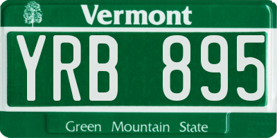 VT license plate YRB895