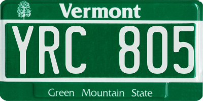 VT license plate YRC805