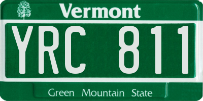 VT license plate YRC811