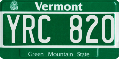VT license plate YRC820