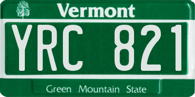 VT license plate YRC821