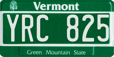 VT license plate YRC825