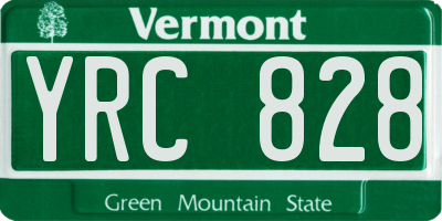 VT license plate YRC828