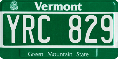 VT license plate YRC829