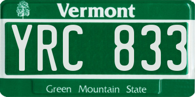 VT license plate YRC833