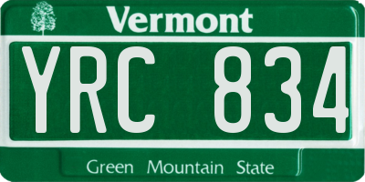 VT license plate YRC834
