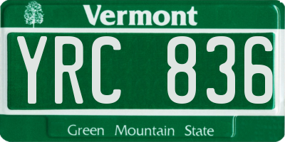 VT license plate YRC836