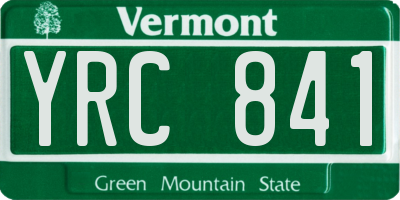 VT license plate YRC841