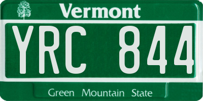 VT license plate YRC844
