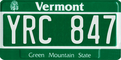 VT license plate YRC847