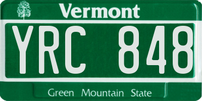 VT license plate YRC848