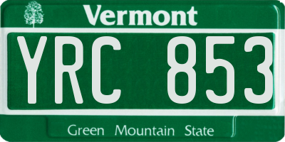 VT license plate YRC853