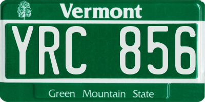 VT license plate YRC856