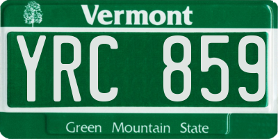 VT license plate YRC859