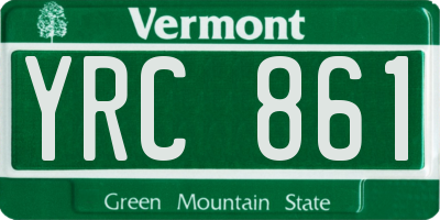 VT license plate YRC861