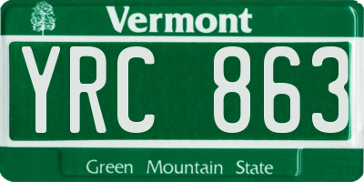 VT license plate YRC863