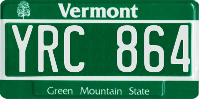VT license plate YRC864