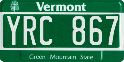 VT license plate YRC867