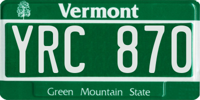 VT license plate YRC870