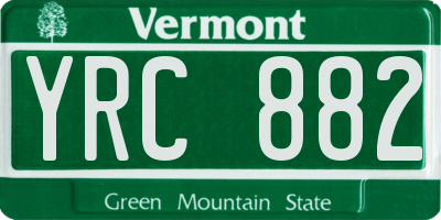 VT license plate YRC882