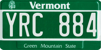 VT license plate YRC884