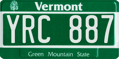 VT license plate YRC887