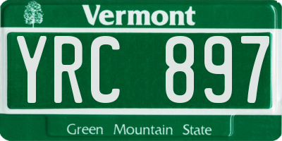 VT license plate YRC897