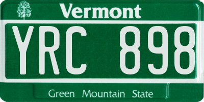 VT license plate YRC898