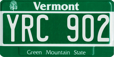 VT license plate YRC902