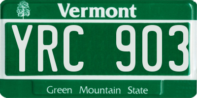 VT license plate YRC903