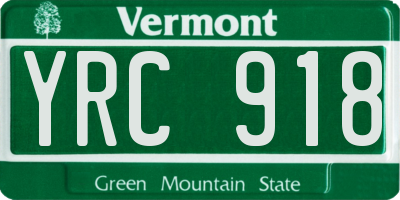 VT license plate YRC918