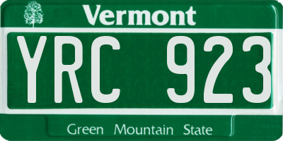 VT license plate YRC923