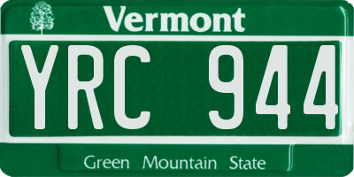 VT license plate YRC944