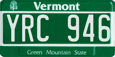 VT license plate YRC946