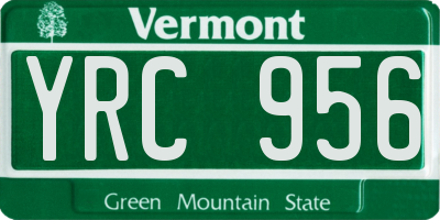 VT license plate YRC956