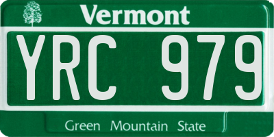 VT license plate YRC979