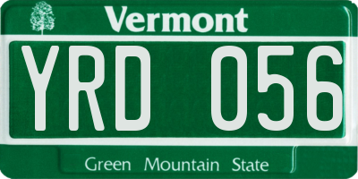 VT license plate YRD056