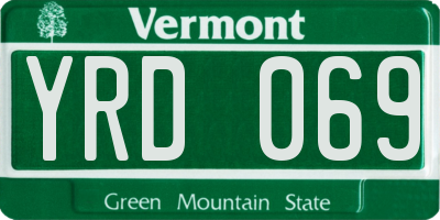 VT license plate YRD069