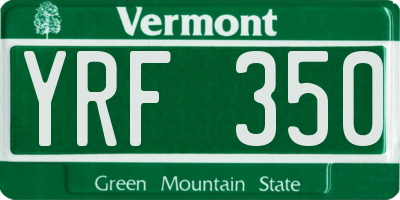 VT license plate YRF350