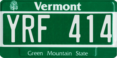 VT license plate YRF414