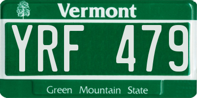 VT license plate YRF479